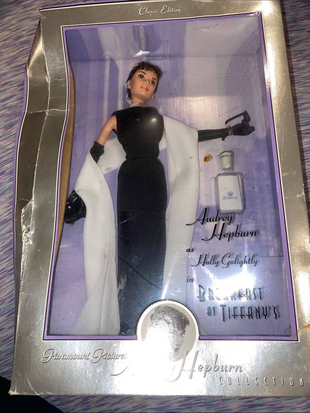 Mattel Audrey Hepburn Collector Breakfast at Tiffany’s  in Silver and Black